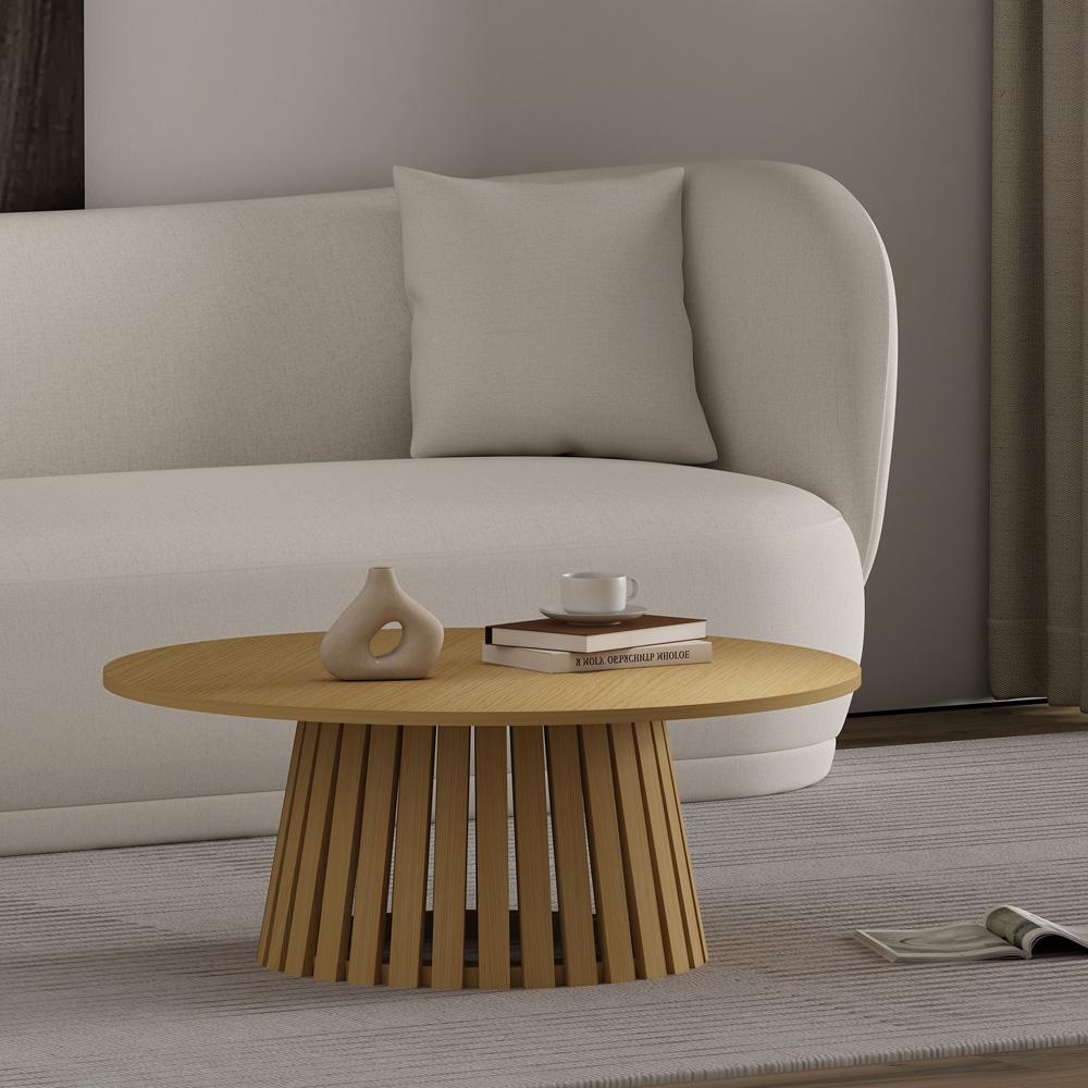 Manhattan Comfort - Layla Coffee Table with MDF Legs in Natural Oak - CT019-NA veiw 7