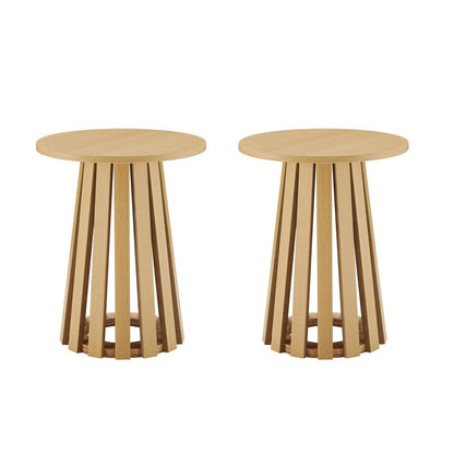 Manhattan Comfort - Layla End Table with MDF Legs in Natural Oak - Set of 2 - 2-ET012-NA veiw 1