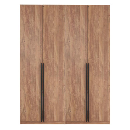 Manhattan Comfort - Lee Wardrobe Closet 1.0 with 4 Drawers in Golden Brown - Set of 2 - 2-WC001-GB veiw 1