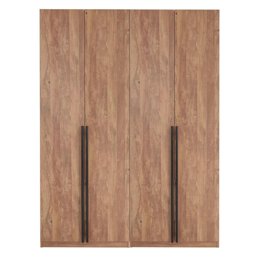 Manhattan Comfort - Lee Wardrobe Closet 1.0 with 4 Drawers in Golden Brown - Set of 2 - 2-WC001-GB veiw 1