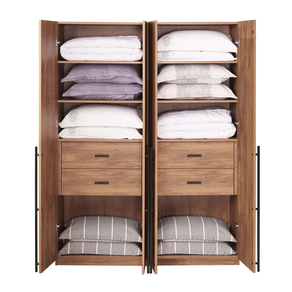 Manhattan Comfort - Lee Wardrobe Closet 1.0 with 4 Drawers in Golden Brown - Set of 2 - 2-WC001-GB veiw 8
