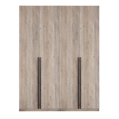 Manhattan Comfort - Lee Wardrobe Closet 1.0 with 4 Drawers in Rustic Grey - Set of 2 - 2-WC001-GY veiw 1