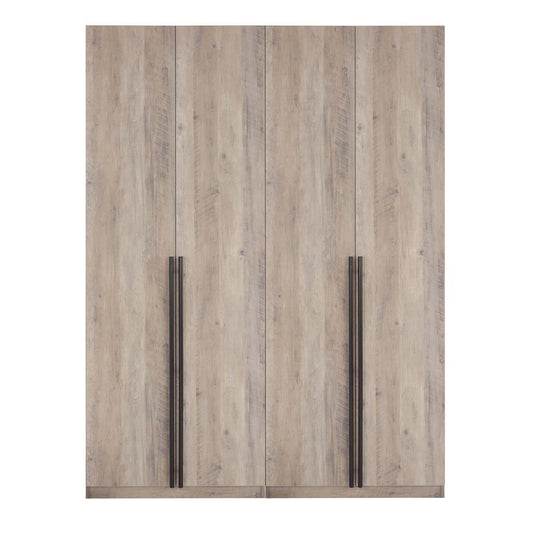 Manhattan Comfort - Lee Wardrobe Closet 1.0 with 4 Drawers in Rustic Grey - Set of 2 - 2-WC001-GY veiw 1