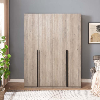 Manhattan Comfort - Lee Wardrobe Closet 1.0 with 4 Drawers in Rustic Grey - Set of 2 - 2-WC001-GY veiw 10