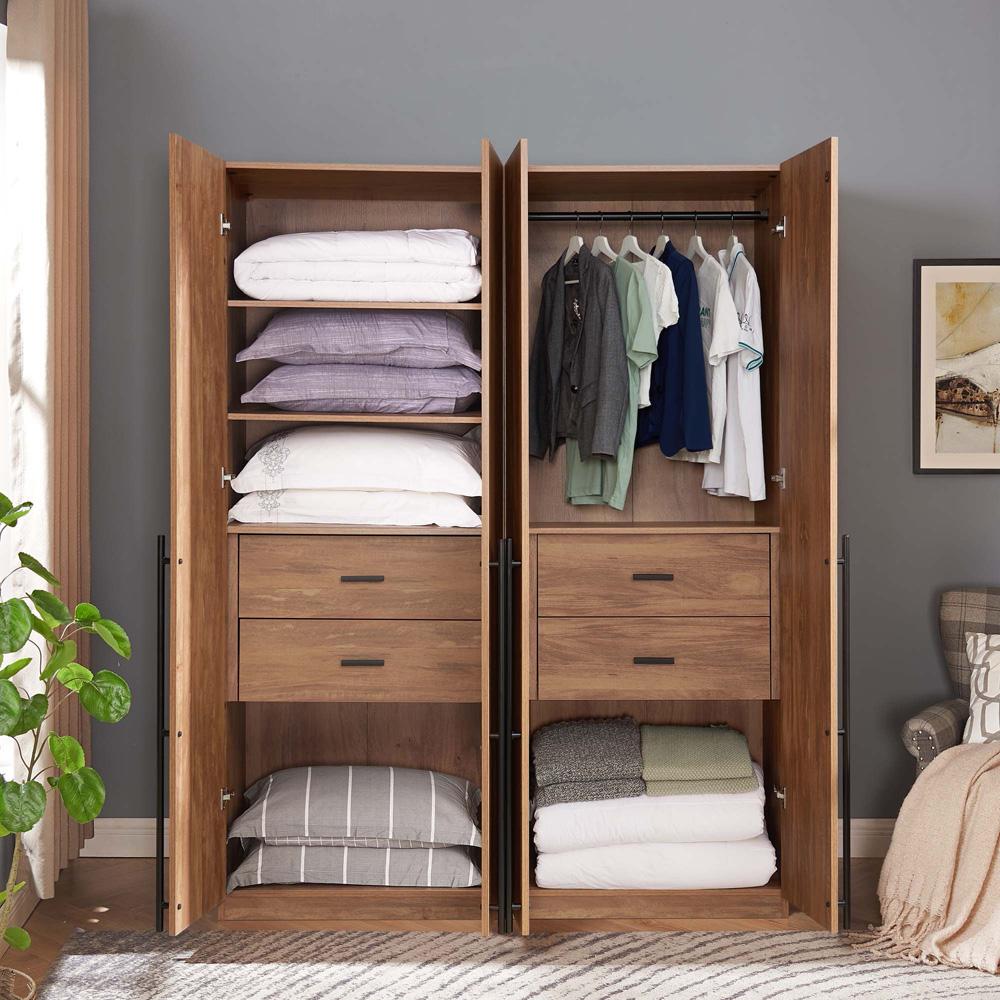 Manhattan Comfort - 2-Piece Lee Wardrobe Closet with 4 Drawers in Golden Brown - 2-WC0012-GB veiw 9