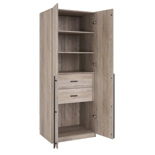 Manhattan Comfort - 2-Piece Lee Wardrobe Closet with 4 Drawers in Rustic Grey - 2-WC0012-GY veiw 2