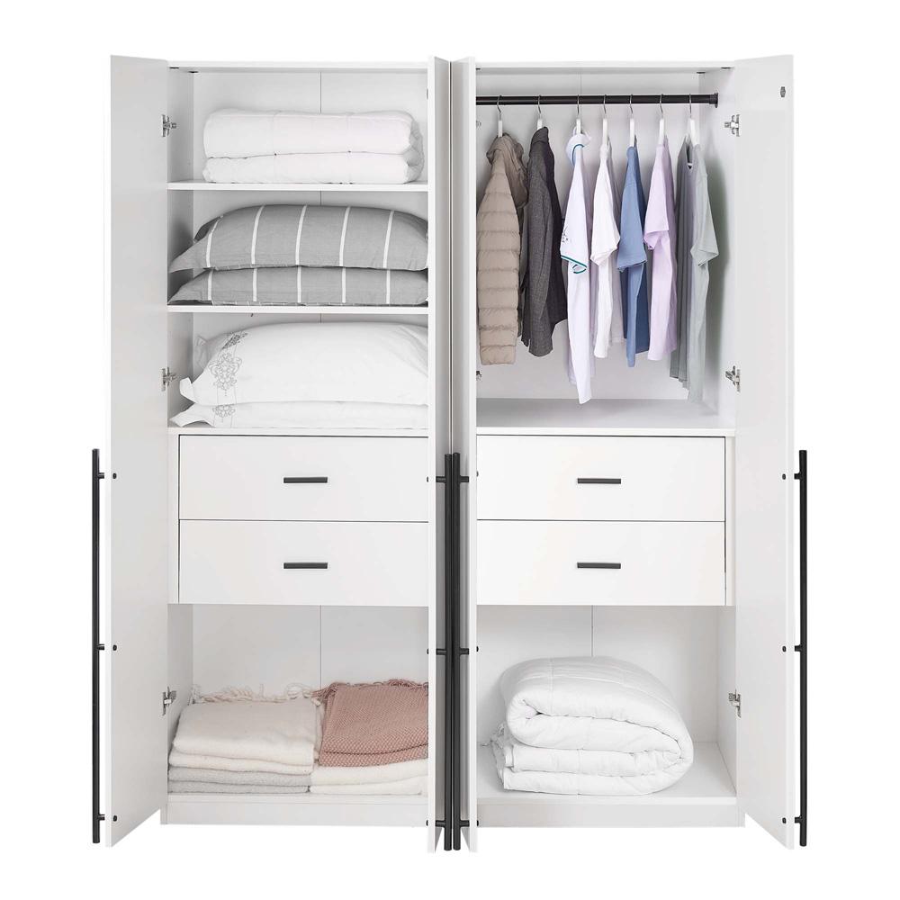 Manhattan Comfort - 2-Piece Lee Wardrobe Closet with 4 Drawers in White - 2-WC0012-WH veiw 8