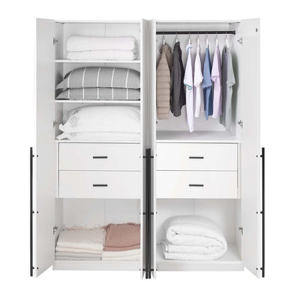 Manhattan Comfort - 2-Piece Lee Wardrobe Closet with 4 Drawers in White - 2-WC0012-WH veiw 8