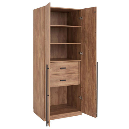Manhattan Comfort - 2-Piece Lee Wardrobe Closetwith 2 Drawers in Golden Brown - 2-WC0013-GB veiw 2