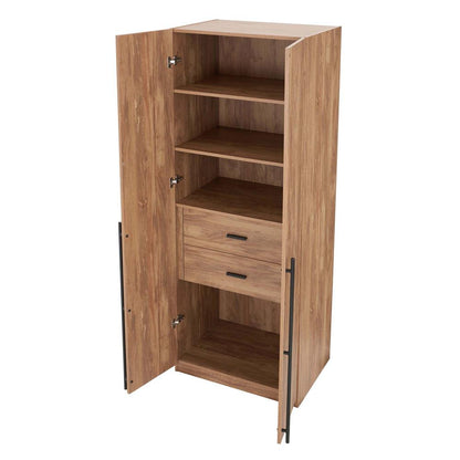 Manhattan Comfort - 2-Piece Lee Wardrobe Closetwith 2 Drawers in Golden Brown - 2-WC0013-GB veiw 3