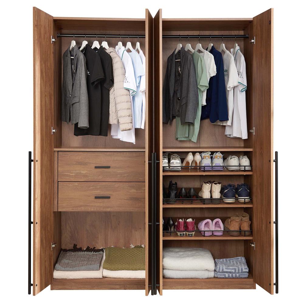Manhattan Comfort - 2-Piece Lee Wardrobe Closetwith 2 Drawers in Golden Brown - 2-WC0013-GB veiw 8