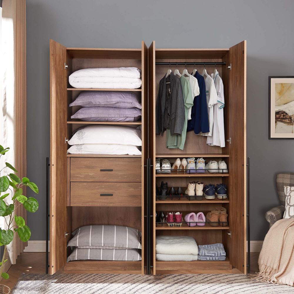 Manhattan Comfort - 2-Piece Lee Wardrobe Closetwith 2 Drawers in Golden Brown - 2-WC0013-GB veiw 10