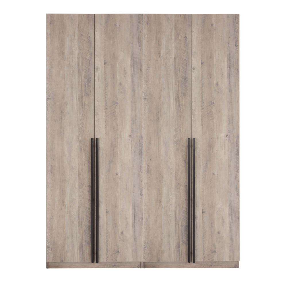 Manhattan Comfort - 2-Piece Lee Wardrobe Closetwith 2 Drawers in Rustic Grey - 2-WC0013-GY veiw 1