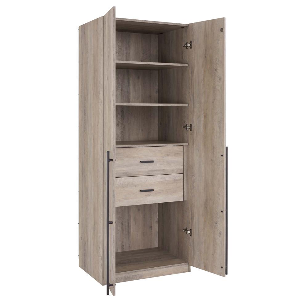 Manhattan Comfort - 2-Piece Lee Wardrobe Closetwith 2 Drawers in Rustic Grey - 2-WC0013-GY veiw 2