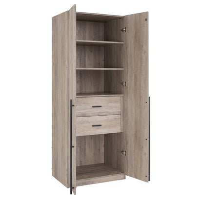 Manhattan Comfort - 2-Piece Lee Wardrobe Closetwith 2 Drawers in Rustic Grey - 2-WC0013-GY veiw 2