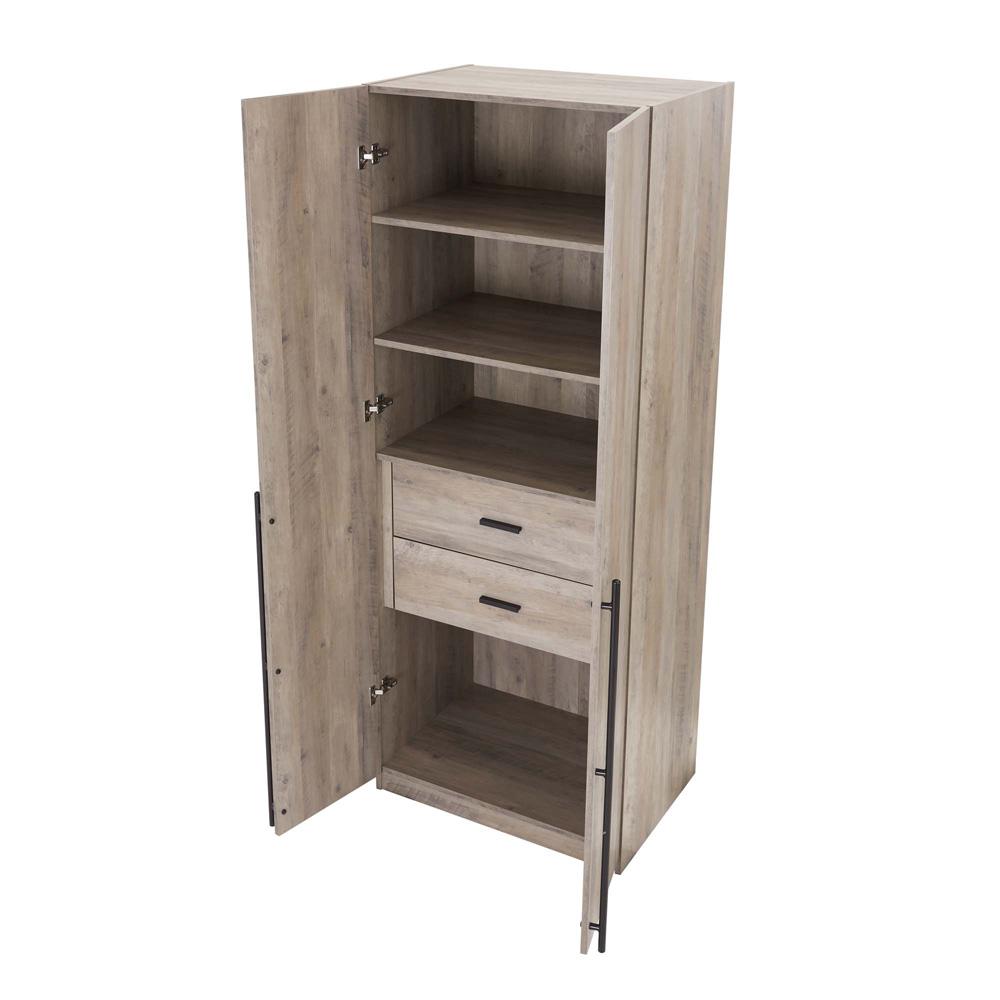Manhattan Comfort - 2-Piece Lee Wardrobe Closetwith 2 Drawers in Rustic Grey - 2-WC0013-GY veiw 3