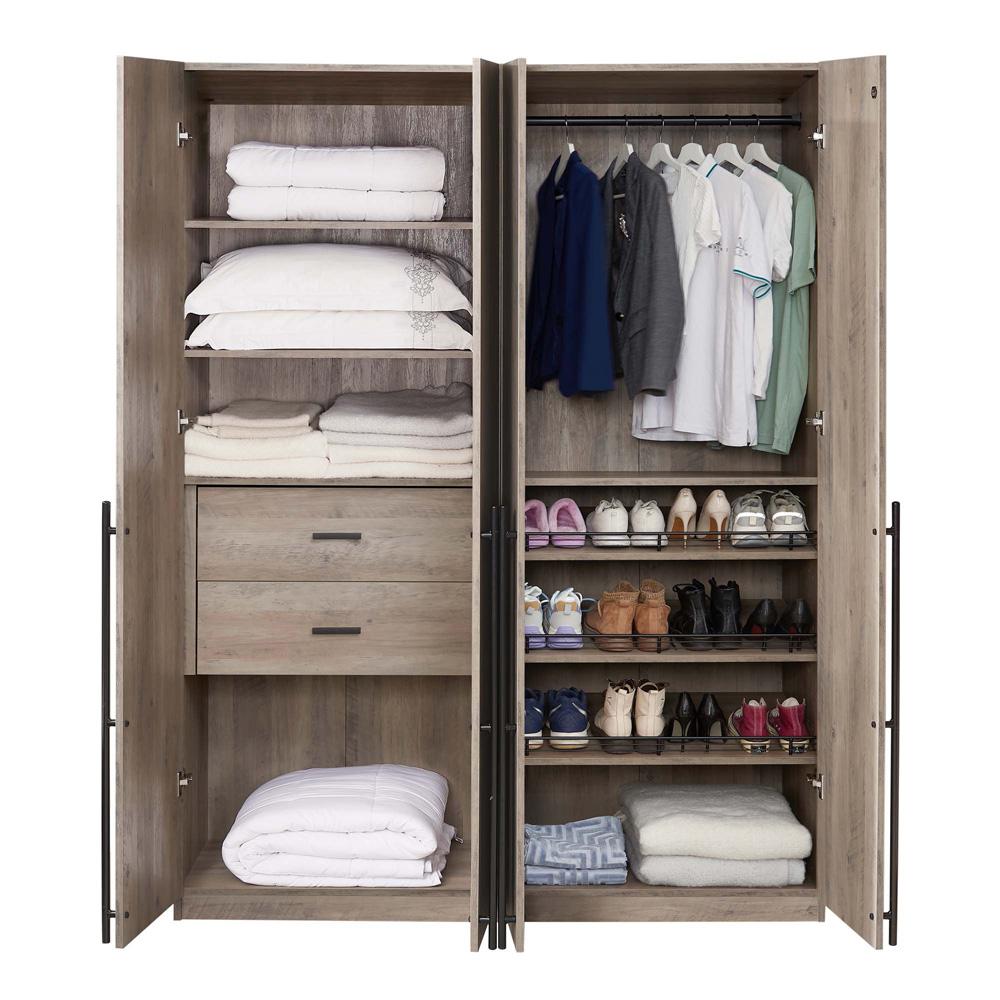 Manhattan Comfort - 2-Piece Lee Wardrobe Closetwith 2 Drawers in Rustic Grey - 2-WC0013-GY veiw 8