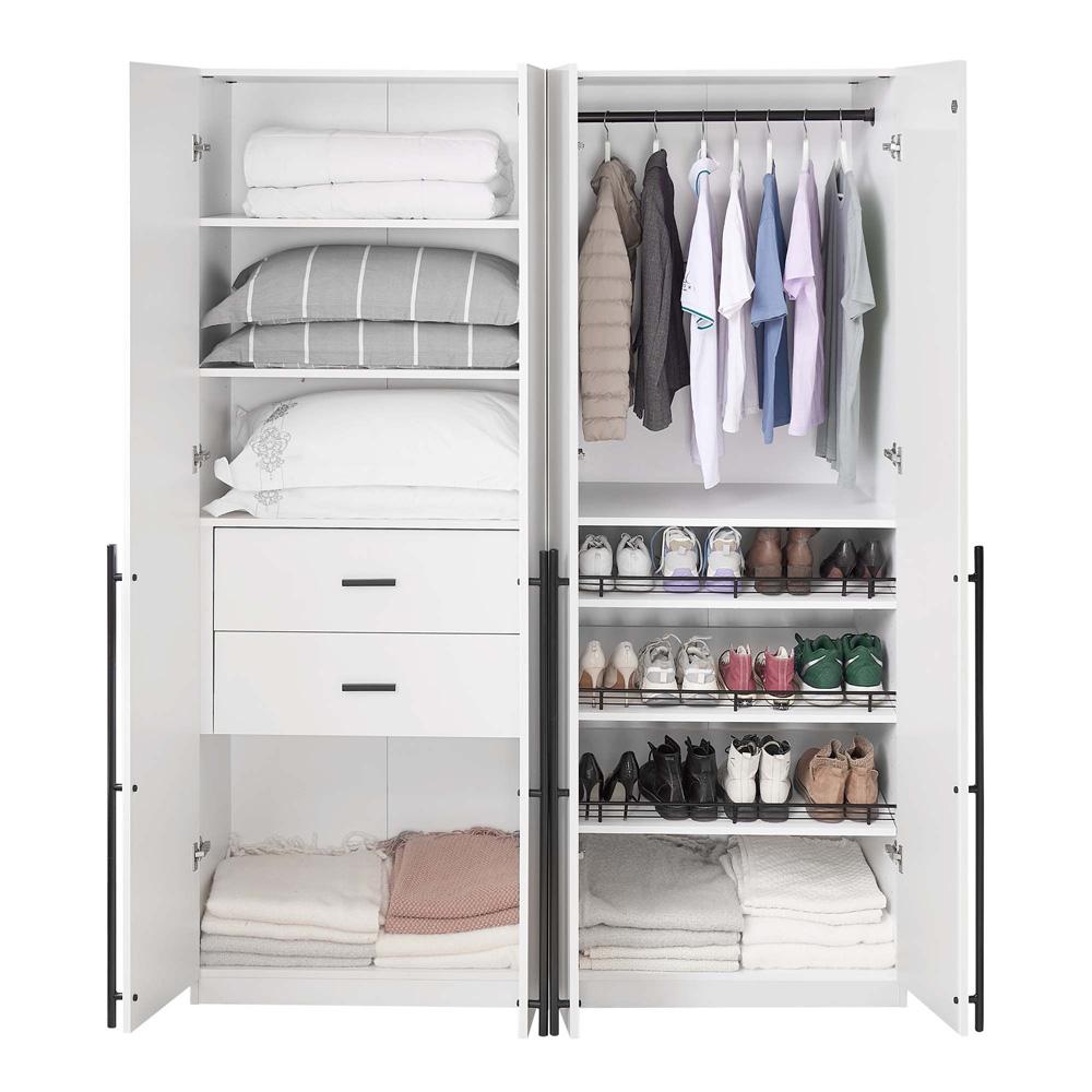 Manhattan Comfort - 2-Piece Lee Wardrobe Closetwith 2 Drawers in White - 2-WC0013-WH veiw 8