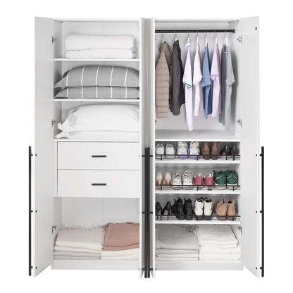 Manhattan Comfort - 2-Piece Lee Wardrobe Closetwith 2 Drawers in White - 2-WC0013-WH veiw 8