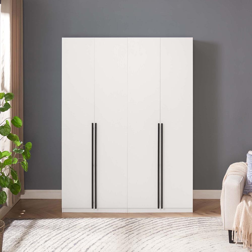 Manhattan Comfort - 2-Piece Lee Wardrobe Closetwith 2 Drawers in White - 2-WC0013-WH veiw 10