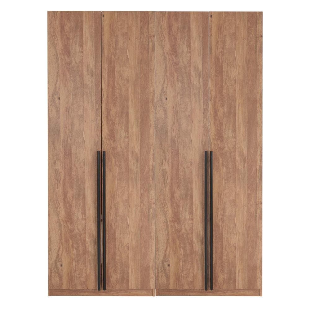 Manhattan Comfort - Lee Wardrobe Closet 2.0 with 4 Full Extension Drawers in Golden Brown - Set of 2 - 2-WC002-GB veiw 1
