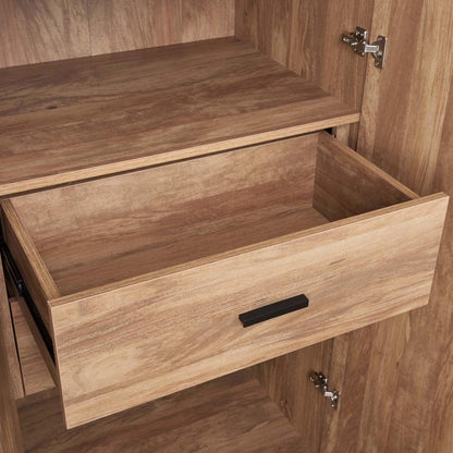 Manhattan Comfort - Lee Wardrobe Closet 2.0 with 4 Full Extension Drawers in Golden Brown - Set of 2 - 2-WC002-GB veiw 9