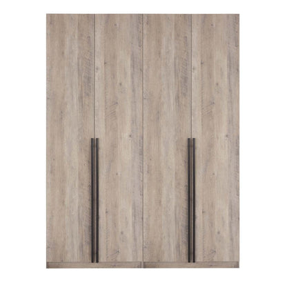 Manhattan Comfort - Lee Wardrobe Closet 2.0 with 4 Full Extension Drawers in Rustic Grey - Set of 2 - 2-WC002-GY veiw 1
