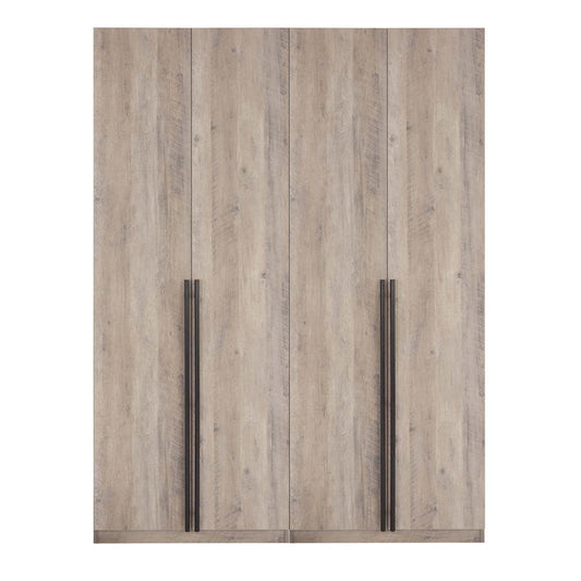 Manhattan Comfort - Lee Wardrobe Closet 2.0 with 4 Full Extension Drawers in Rustic Grey - Set of 2 - 2-WC002-GY veiw 1