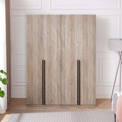 Manhattan Comfort - Lee Wardrobe Closet 2.0 with 4 Full Extension Drawers in Rustic Grey - Set of 2 - 2-WC002-GY veiw 12