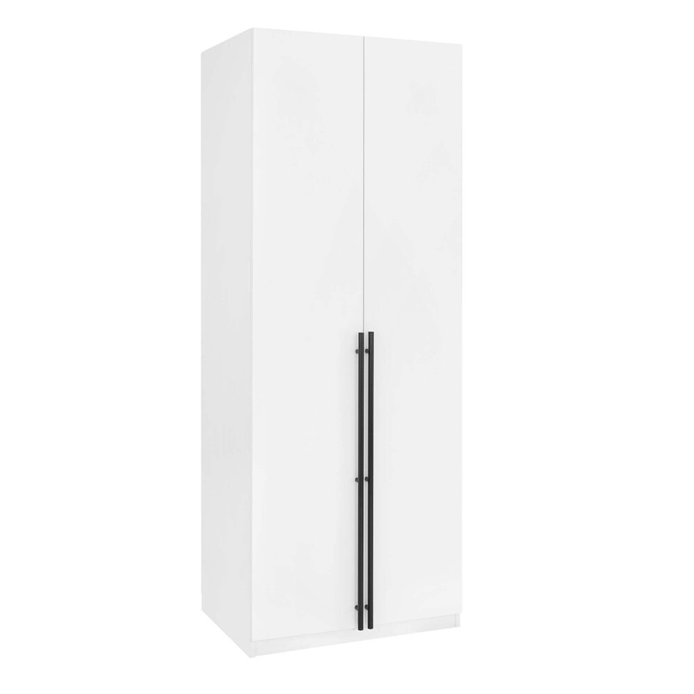 Manhattan Comfort - Lee Wardrobe Closet 2.0 with 4 Full Extension Drawers in White - Set of 2 - 2-WC002-WH veiw 2