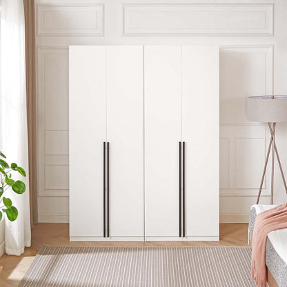 Manhattan Comfort - Lee Wardrobe Closet 2.0 with 4 Full Extension Drawers in White - Set of 2 - 2-WC002-WH veiw 12
