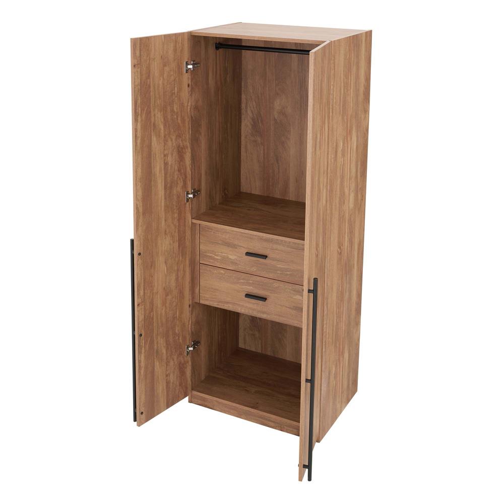 Manhattan Comfort - 2-Piece Lee Wardrobe Closet with 2 Drawers in Golden Brown - 2-WC0023-GB veiw 3