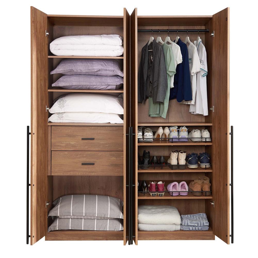 Manhattan Comfort - 2-Piece Lee Wardrobe Closet with 2 Drawers in Golden Brown - 2-WC0023-GB veiw 8