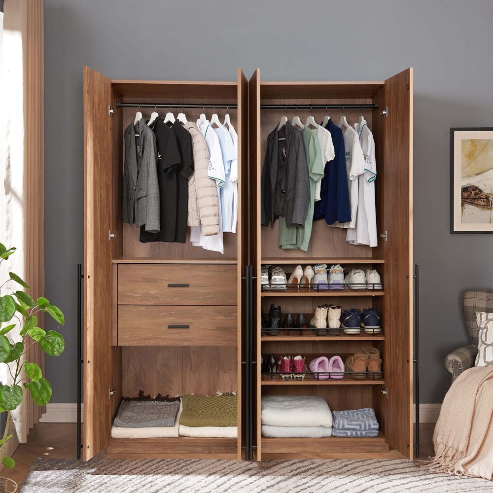 Manhattan Comfort - 2-Piece Lee Wardrobe Closet with 2 Drawers in Golden Brown - 2-WC0023-GB veiw 9