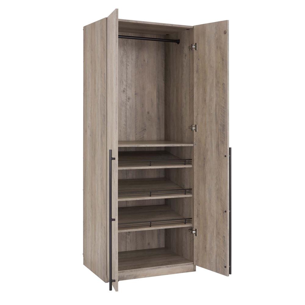 Manhattan Comfort - 2-Piece Lee Wardrobe Closet with 2 Drawers in Rustic Grey - 2-WC0023-GY veiw 4