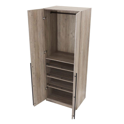 Manhattan Comfort - 2-Piece Lee Wardrobe Closet with 2 Drawers in Rustic Grey - 2-WC0023-GY veiw 5