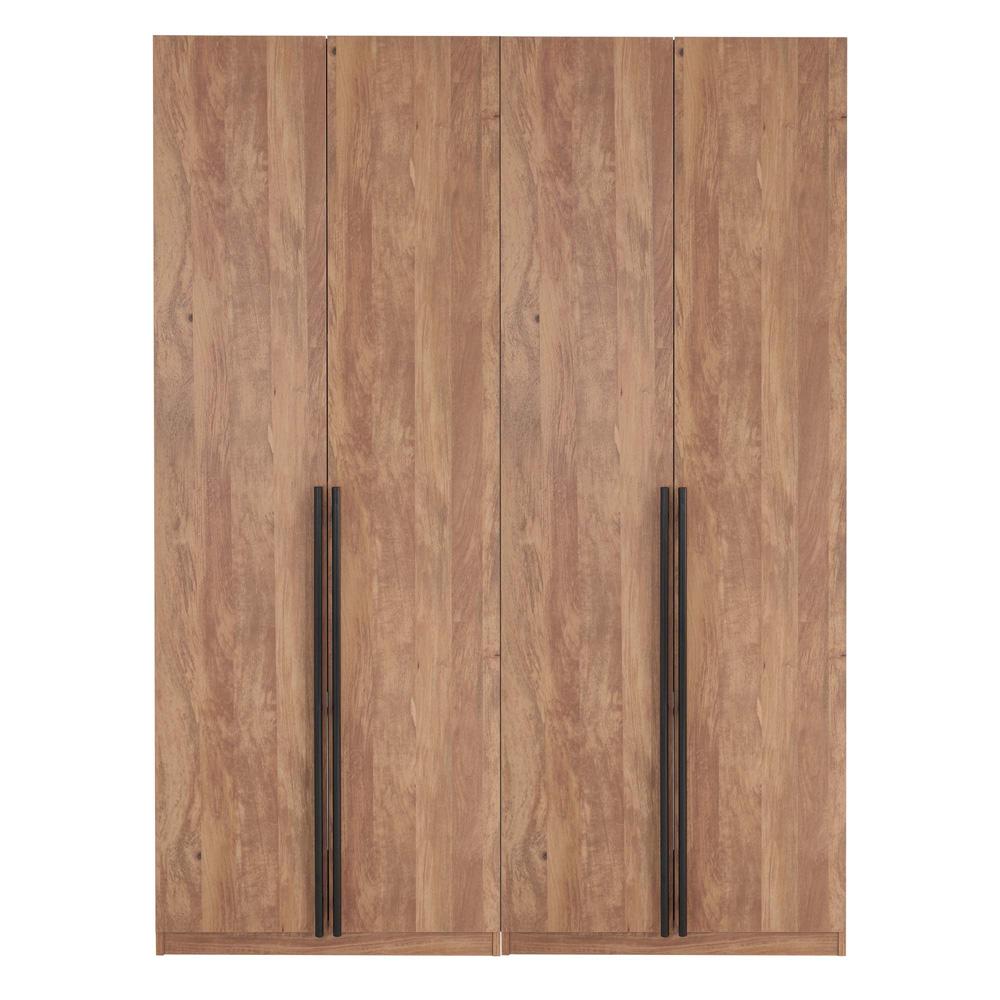 Manhattan Comfort - Lee Wardrobe Closet 3.0 with 8 Adjustable Shoe Rack Shelves in Golden Brown - Set of 2 - 2-WC003-GB veiw 1