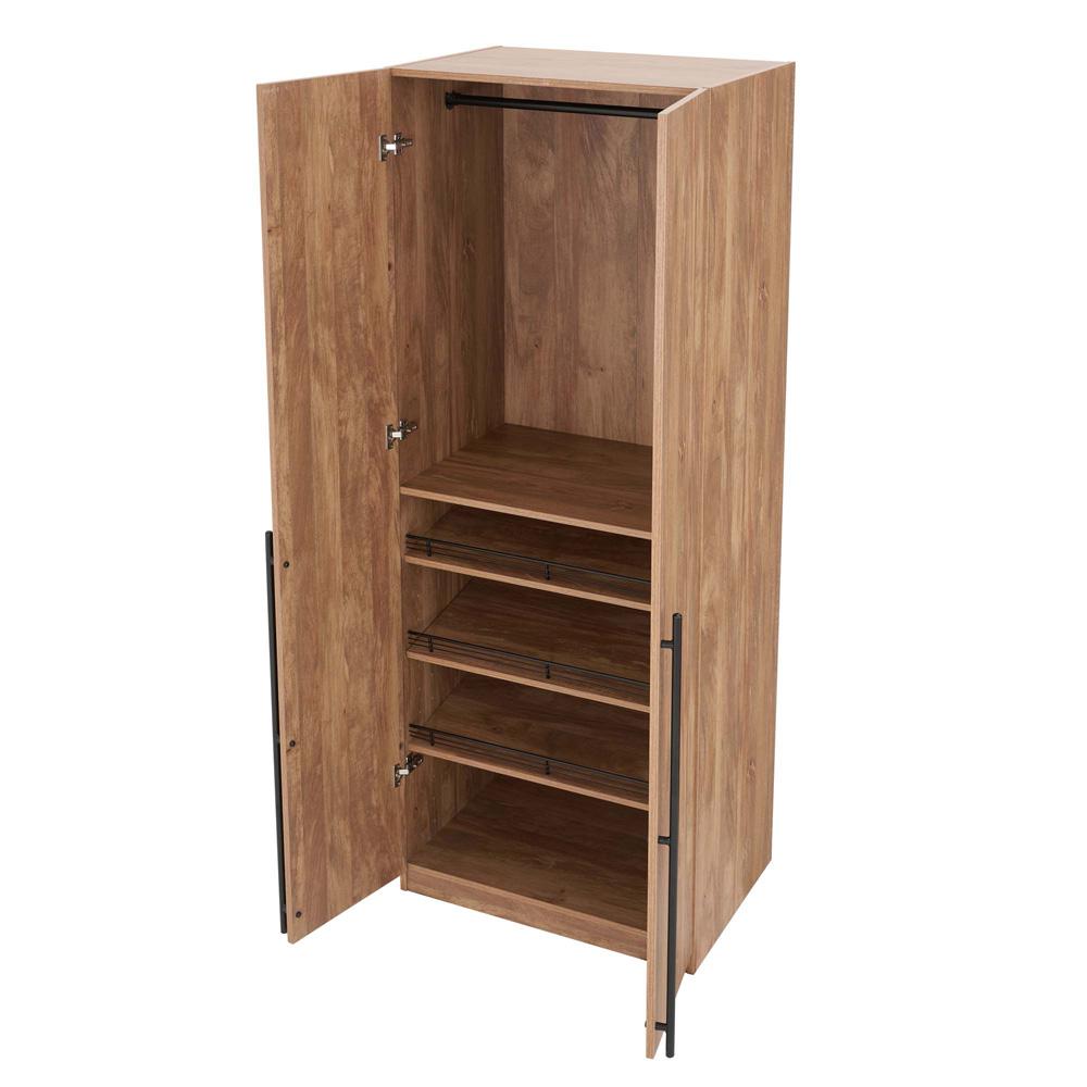 Manhattan Comfort - Lee Wardrobe Closet 3.0 with 8 Adjustable Shoe Rack Shelves in Golden Brown - Set of 2 - 2-WC003-GB veiw 3