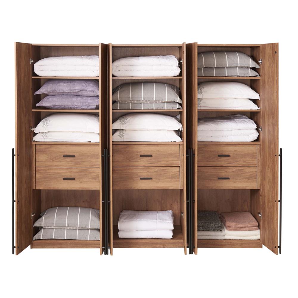 Manhattan Comfort - Lee Wardrobe Closet 1.0 with 6 Full Extension Drawers in Golden Brown - Set of 3 - 3-WC001-GB veiw 8
