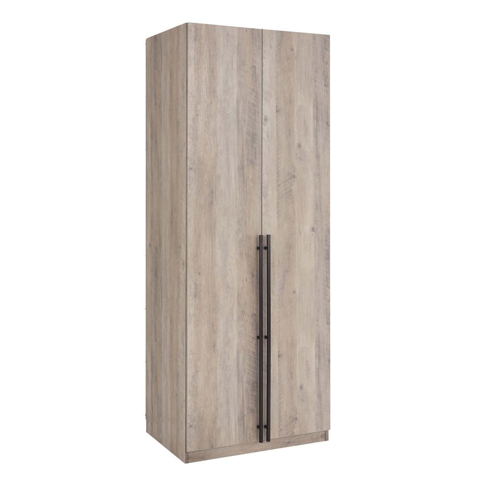 Manhattan Comfort - Lee Wardrobe Closet 1.0 with 6 Full Extension Drawers in Rustic Grey - Set of 3 - 3-WC001-GY veiw 2