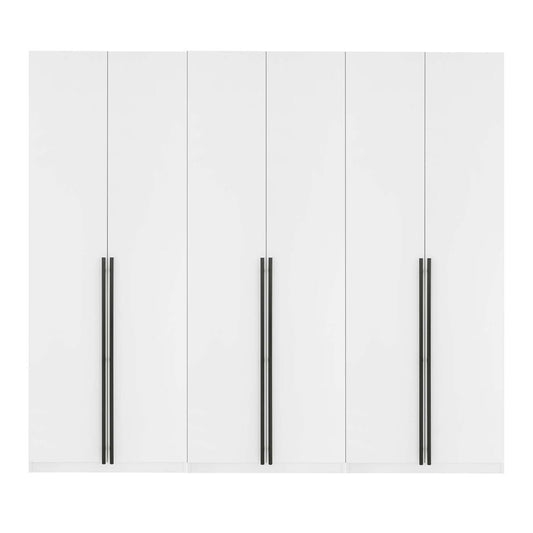 Manhattan Comfort - Lee Wardrobe Closet 1.0 with 6 Full Extension Drawers in White - Set of 3 - 3-WC001-WH veiw 1