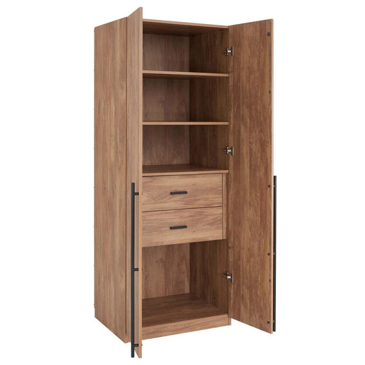 Manhattan Comfort - 3-Piece Lee Wardrobe Closet with 4 Drawers in Golden Brown - 3-WC00123-GB veiw 2