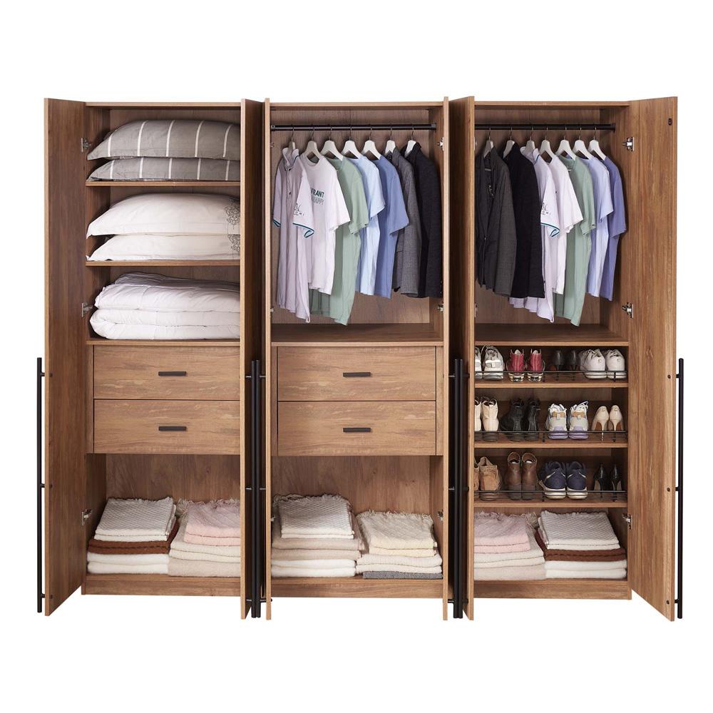 Manhattan Comfort - 3-Piece Lee Wardrobe Closet with 4 Drawers in Golden Brown - 3-WC00123-GB veiw 8
