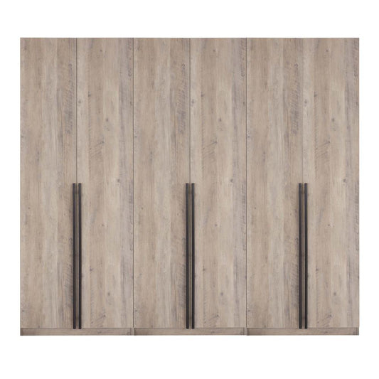 Manhattan Comfort - 3-Piece Lee Wardrobe Closet with 4 Drawers in Rustic Grey - 3-WC00123-GY veiw 1