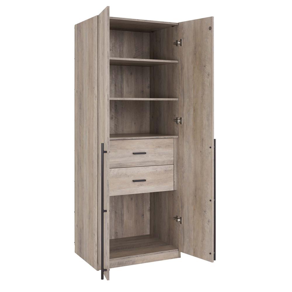 Manhattan Comfort - 3-Piece Lee Wardrobe Closet with 4 Drawers in Rustic Grey - 3-WC00123-GY veiw 2