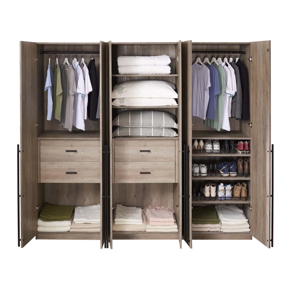 Manhattan Comfort - 3-Piece Lee Wardrobe Closet with 4 Drawers in Rustic Grey - 3-WC00123-GY veiw 8