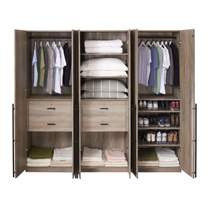 Manhattan Comfort - 3-Piece Lee Wardrobe Closet with 4 Drawers in Rustic Grey - 3-WC00123-GY veiw 8