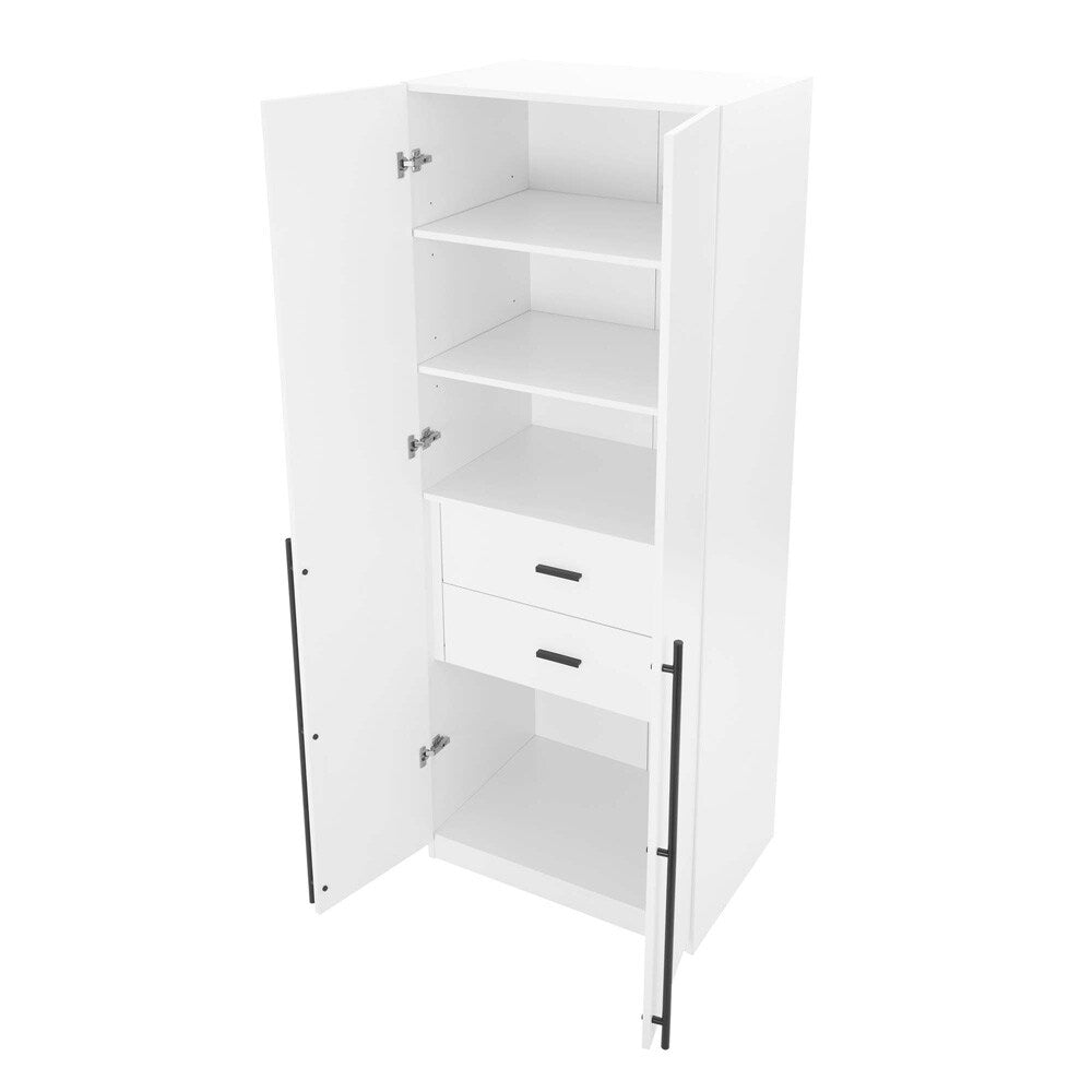 Manhattan Comfort - 3-Piece Lee Wardrobe Closet with 4 Drawers in White - 3-WC00123-WH veiw 3
