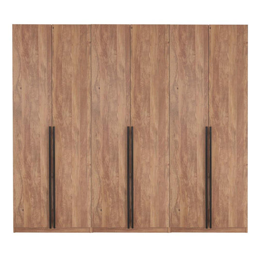 Manhattan Comfort - Lee Wardrobe Closet 2.0 with 6 Full Extension Drawers in Golden Brown - Set of 3 - 3-WC002-GB veiw 1