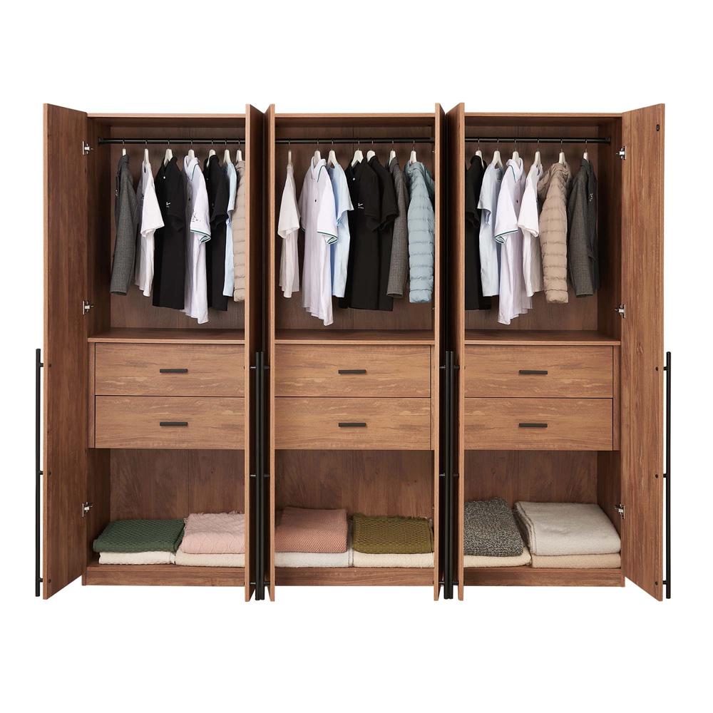 Manhattan Comfort - Lee Wardrobe Closet 2.0 with 6 Full Extension Drawers in Golden Brown - Set of 3 - 3-WC002-GB veiw 8